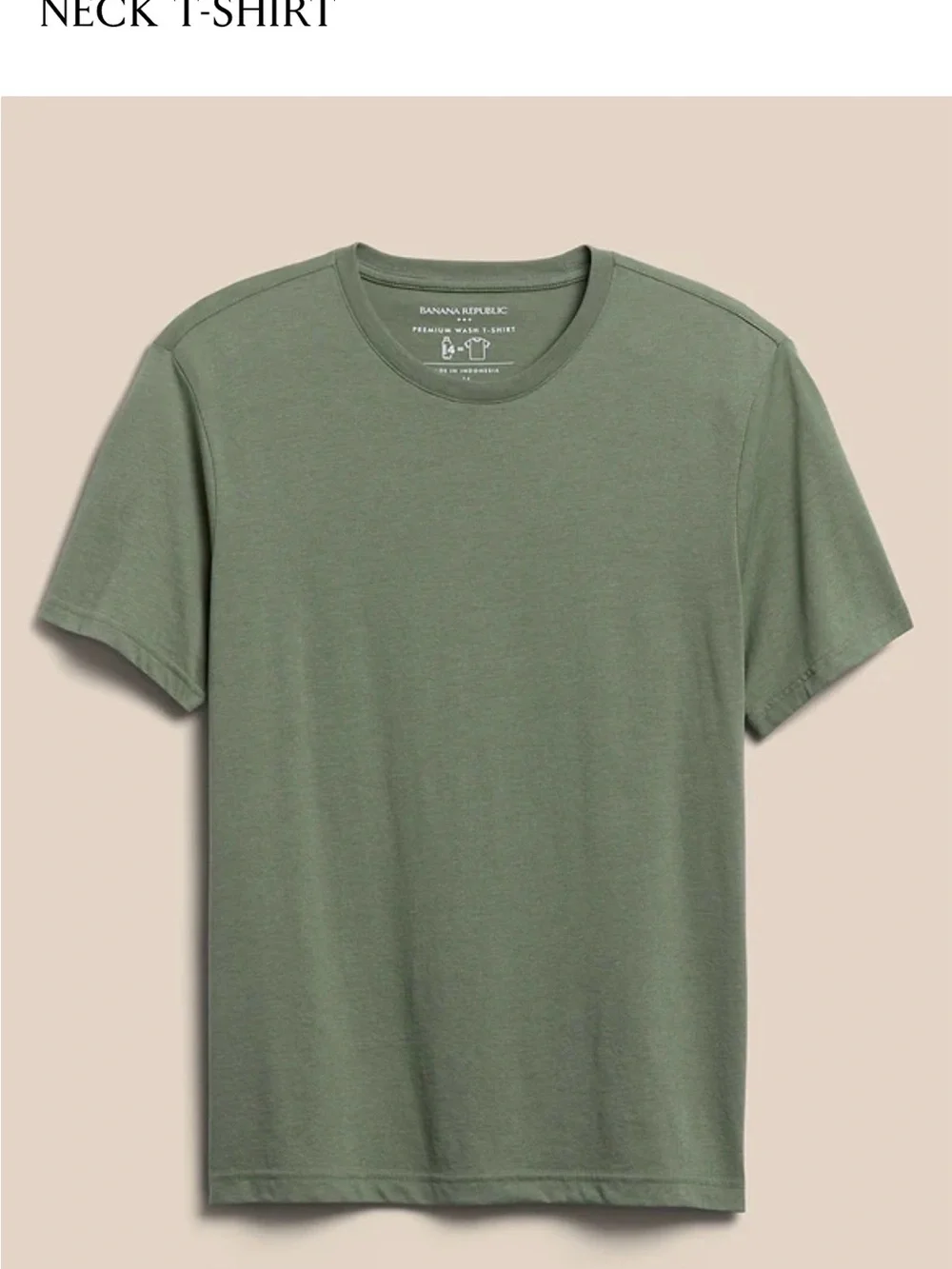 Banana Republic Men's Premium Wash Crew Neck Tee - Forest Green NWT